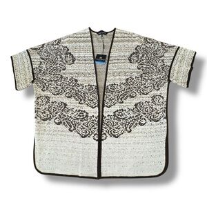 NWT Ming Wang Knit Cardigan Tan Brown Short Sleeve Acrylic Women’s Size S